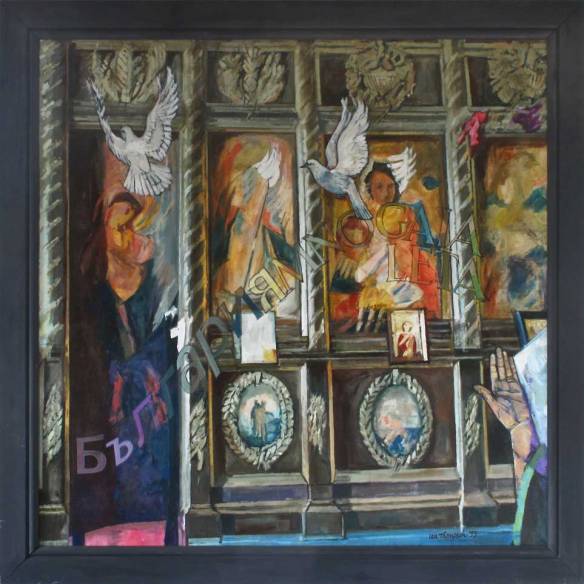 Mnogaia Leta (Long Life) - Acrylic / canvas  1995. 140 x 140cm. Available