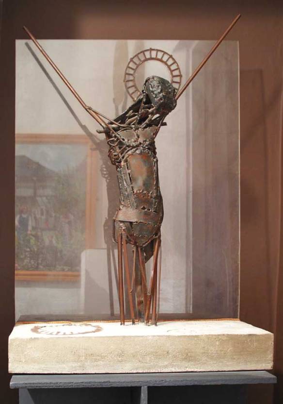 Crucifix - Mild steel / concrete / perspex 1964. 80 x 56 x 26cm. Available