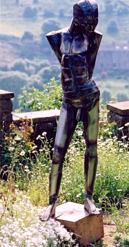 Martyr - Mild steel / oak / rope 2001. 193x52x47cm -  Available