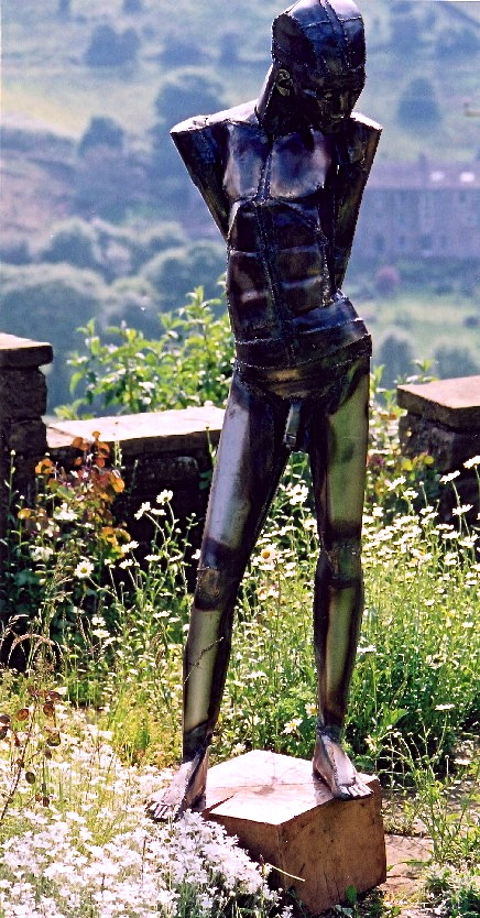 Martyr - Mild steel / oak / rope 2001. 193x52x47cm -  Private Collection