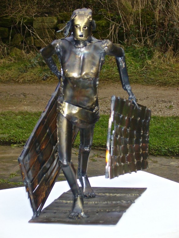Samson and the Gates of Gaza - Mild steel 2005. 34x41x31cm - Private Collection