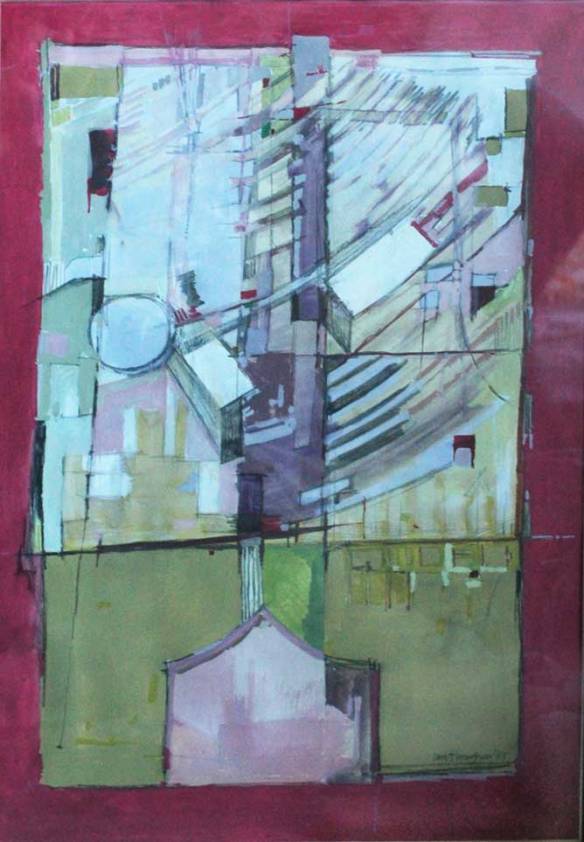 City l - Gouache 1986. Private Collection