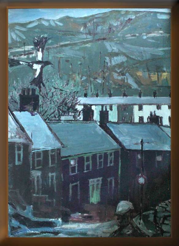 Lancashire village - Oil / hardboard 1960. Private collection