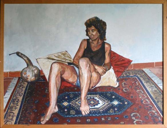 Woman with gourd - Acrylic / canvas 1991. 92 x 122cm. Private Collection