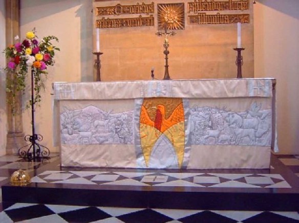 Design for St Francis altar frontal - Textile 2000. Commission - Church of the Ascension