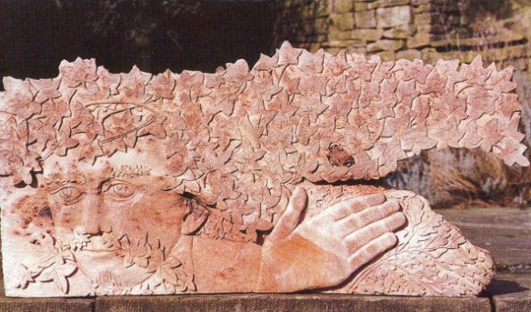 Green Man - Elm burr 1998. Private collection