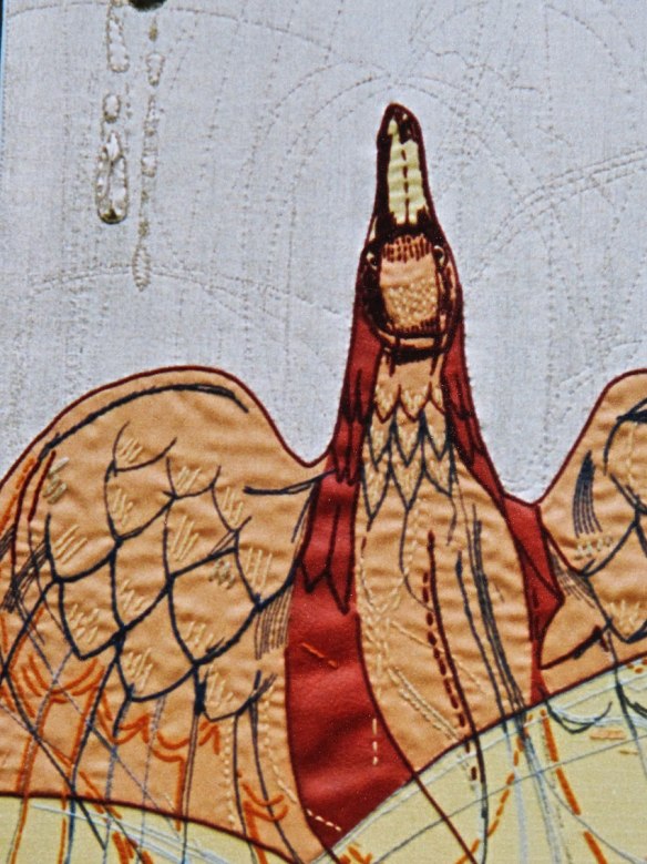 Detail - Ascension - 6 Banners - Fabrics / leathers / threads 1990. Commission - Church of the Ascension Malvern, Worcestershire