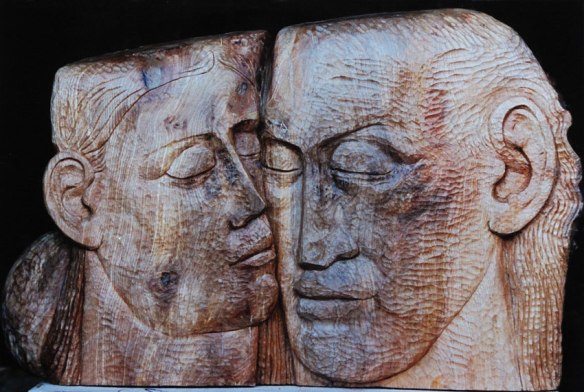 Trio - Elm burr 1995. 58 x 90 x 47cm. Private Collection